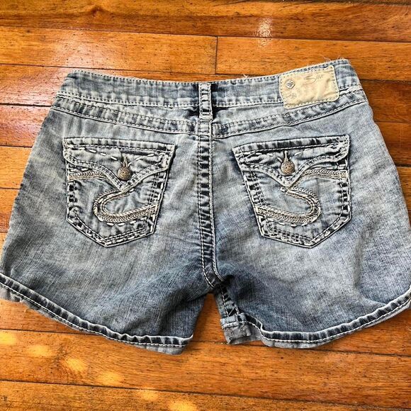 Silver Jeans Co Shorts Women's 29 Blue Grunge - Picture 1 of 8